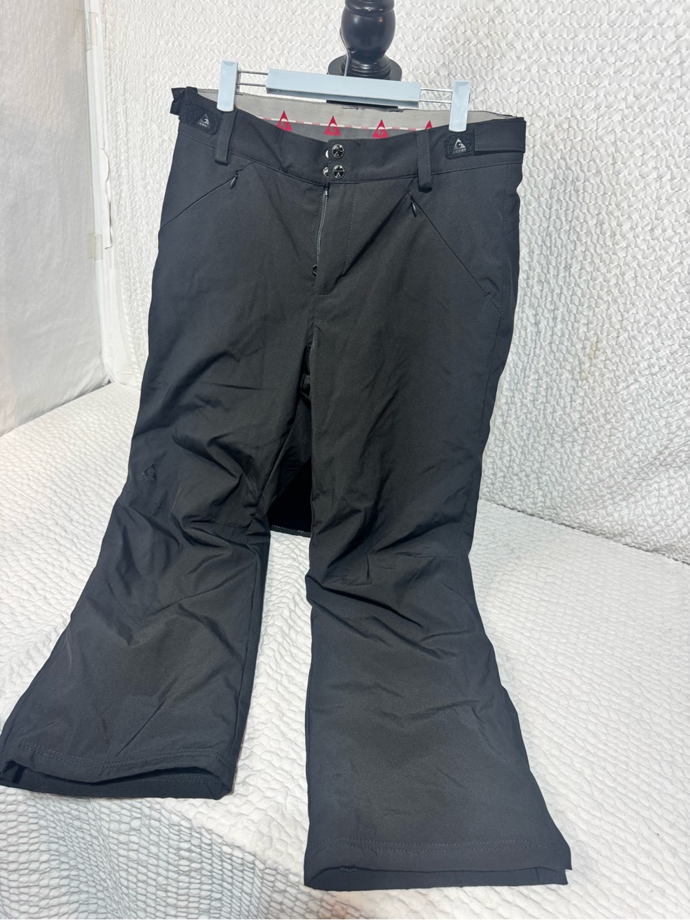 Gerry Weber Black Fleece-Lined Winter Pants with Red Logo Accent